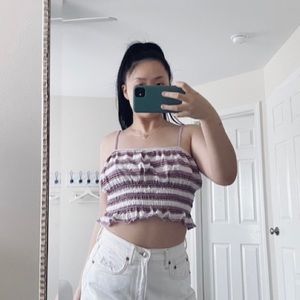 Pacsun Striped Ruffle Tank